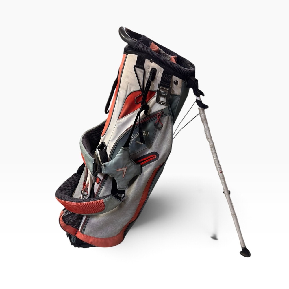 Callaway Hyper-Lite 3 Golf Stand Bag Grey White Orange 4-Way Divider Lightweight